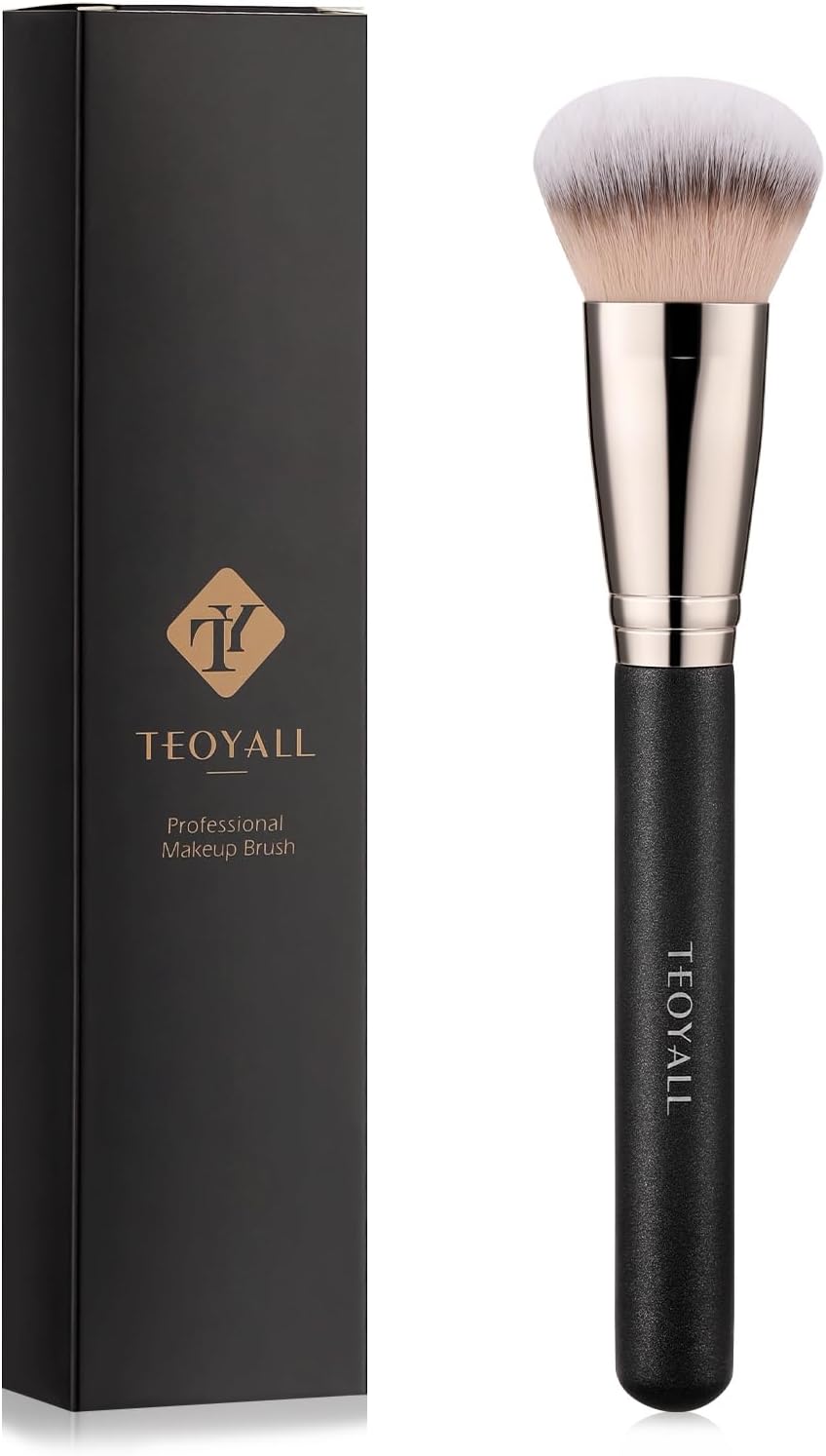 TEOYALL Domed Cheek Brush, Medium Precision Brush Head with Dense Synthetic Bristles for Contour Bronzer Blush with Loose Powder Cream