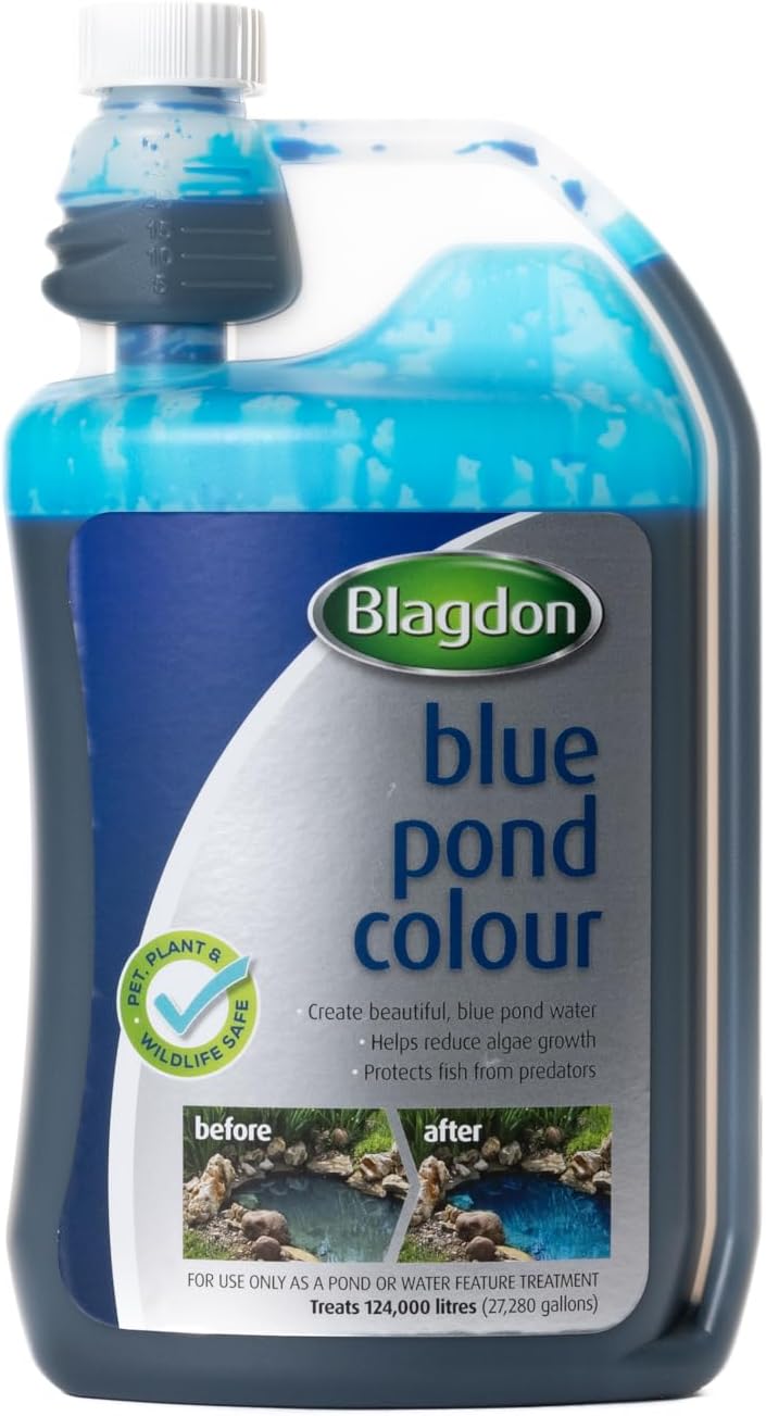 Blagdon Blue Pond Water Colour, Reduces Algae Growth, Helps Protect Fish from Predators, 1,000ml, treats 124,000 litres