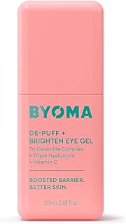 BYOMA De-Puff + Brighten Eye Gel - Lightweight Gel Eye Cream for Dark Circles, Puffiness & Wrinkles - Under Eye Cream With Hyaluronic Acid & Vitamin C - Barrier Repair Skincare - 0.68 fl. oz