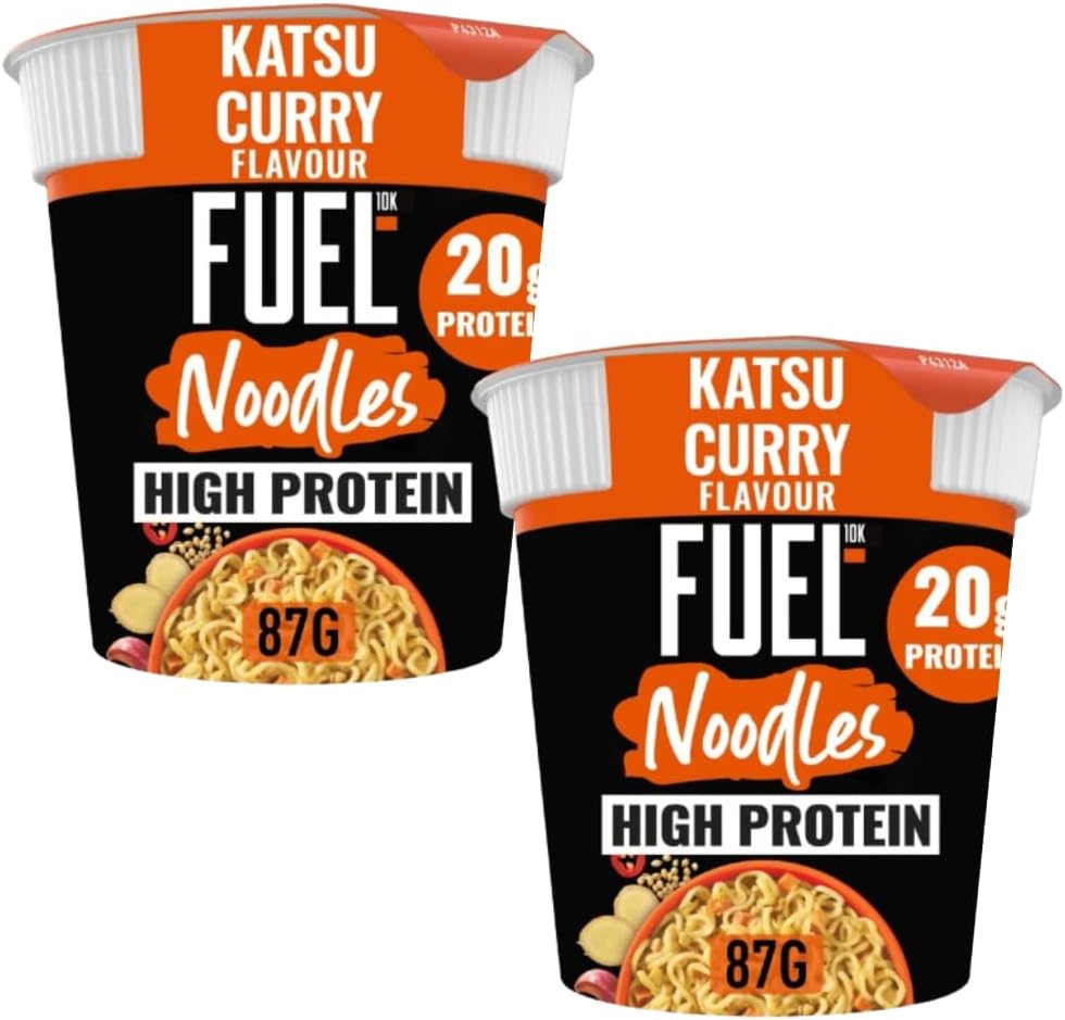 High Protein Katsu Curry Instant Noodles, Snack Pot, 87g, Pack of 2 (2x87g)
