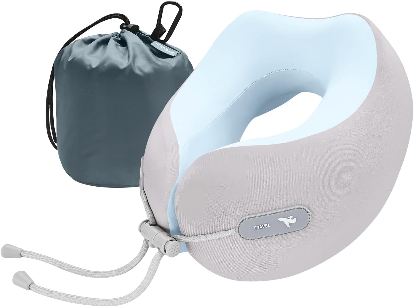 WSRY-Home Travel Pillow for Airplanes Memory Foam Neck Pillows for Travel Sleeping,Comfortable Head and Neck Support,Flight Pillow with Washable Cover,Car Train Bus and Office Use