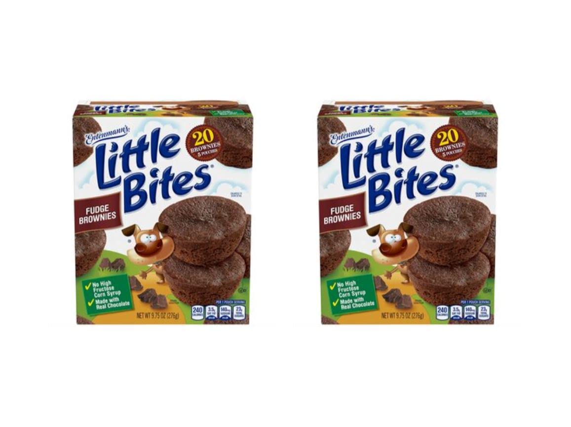 Entenmann's Little Bites Fudge Brownie Mini Muffins | 2 pack (10 pouches total)