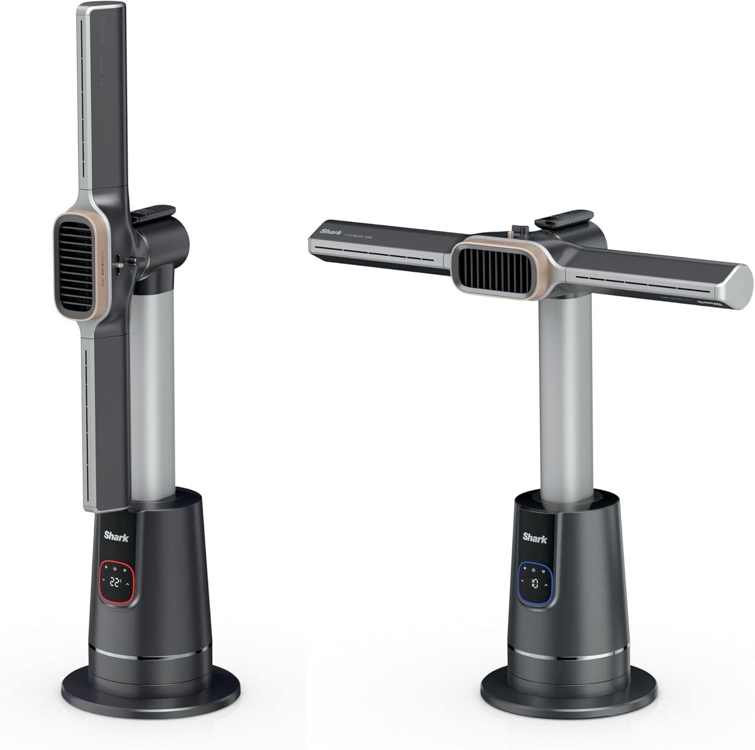 Shark TurboBlade Cool + Heat Tower Fan and Heater, Bladeless Cooling and Fast Heating with Thermo IQ, Dual Modes with 180° Oscillation, Remote Control, Charcoal, TH200UK