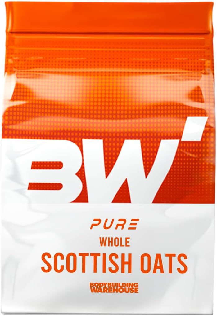 Bodybuilding Warehouse, Pure Whole Scottish Oats 1kg - Slow Burning Energy - High Fibre, Rich in Vitamins & Minerals