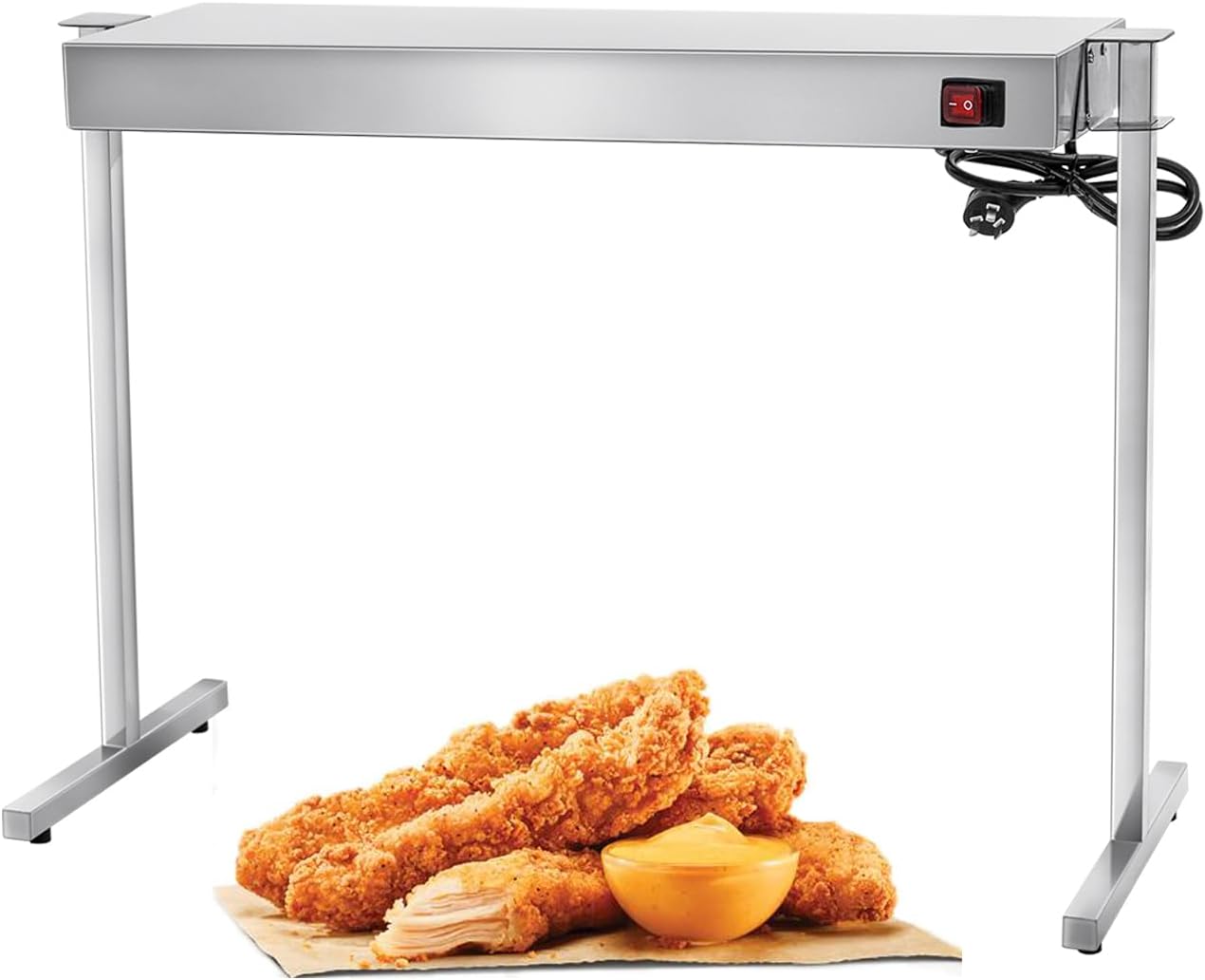 Freestanding Food Heat Lamp with T-Leg Strip Warmer Overhead Food Warmer Restaurant Commercial