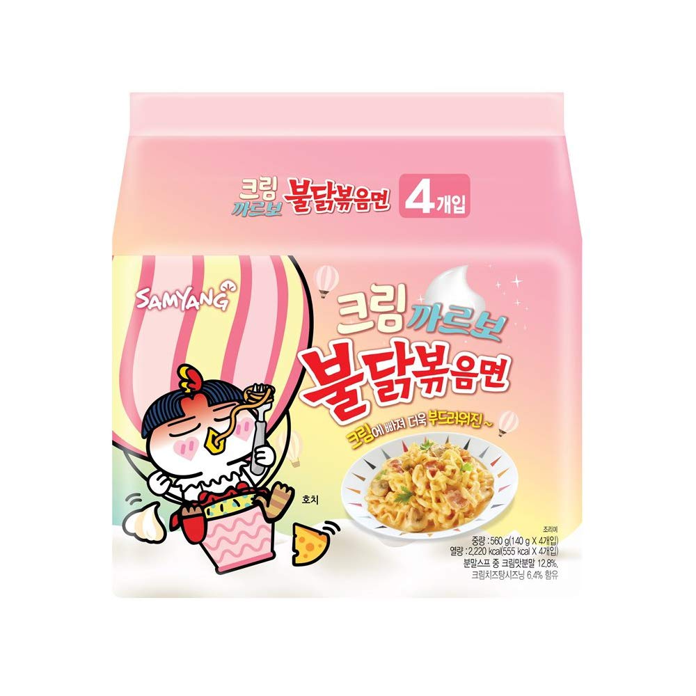 [Samyang] Cream Carbo Bulldark Spicy Chicken Roasted Noodle Soup (Pack of 4) / Korean food/Korean ramen/Spicy Korea Noodle Challenge (overseas direct shipment)