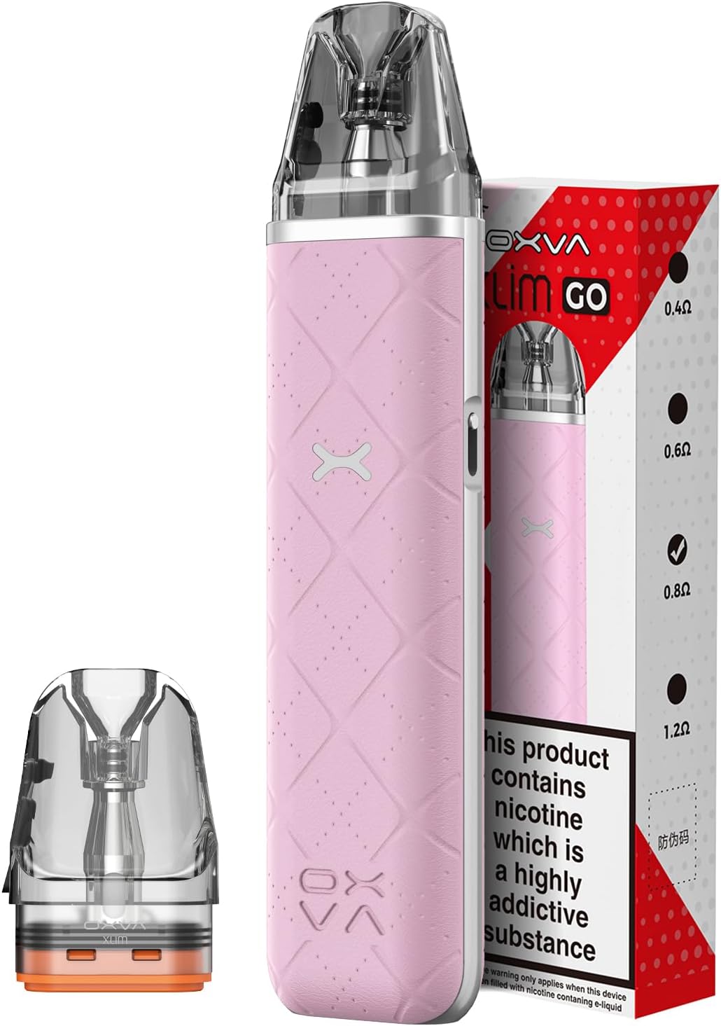 Vaporr Oxva XLIM GO Vape Pod Kit [FILL, and GO] 30W Max Output | 1000mAh Battery | Anti-Leak Top Fill Cartridges | X-treme Flavor Experience Vape Kit 2ml TBD- No Nicotine (Pink)