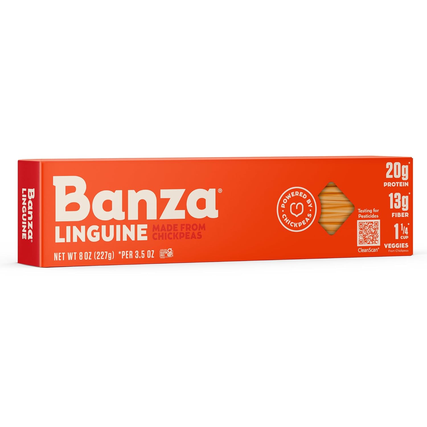 Banza Linguine Pasta from Chickpeas - Gluten Free, High Protein, and Lower Carb Protein Linguine Chickpea Pasta - 8oz