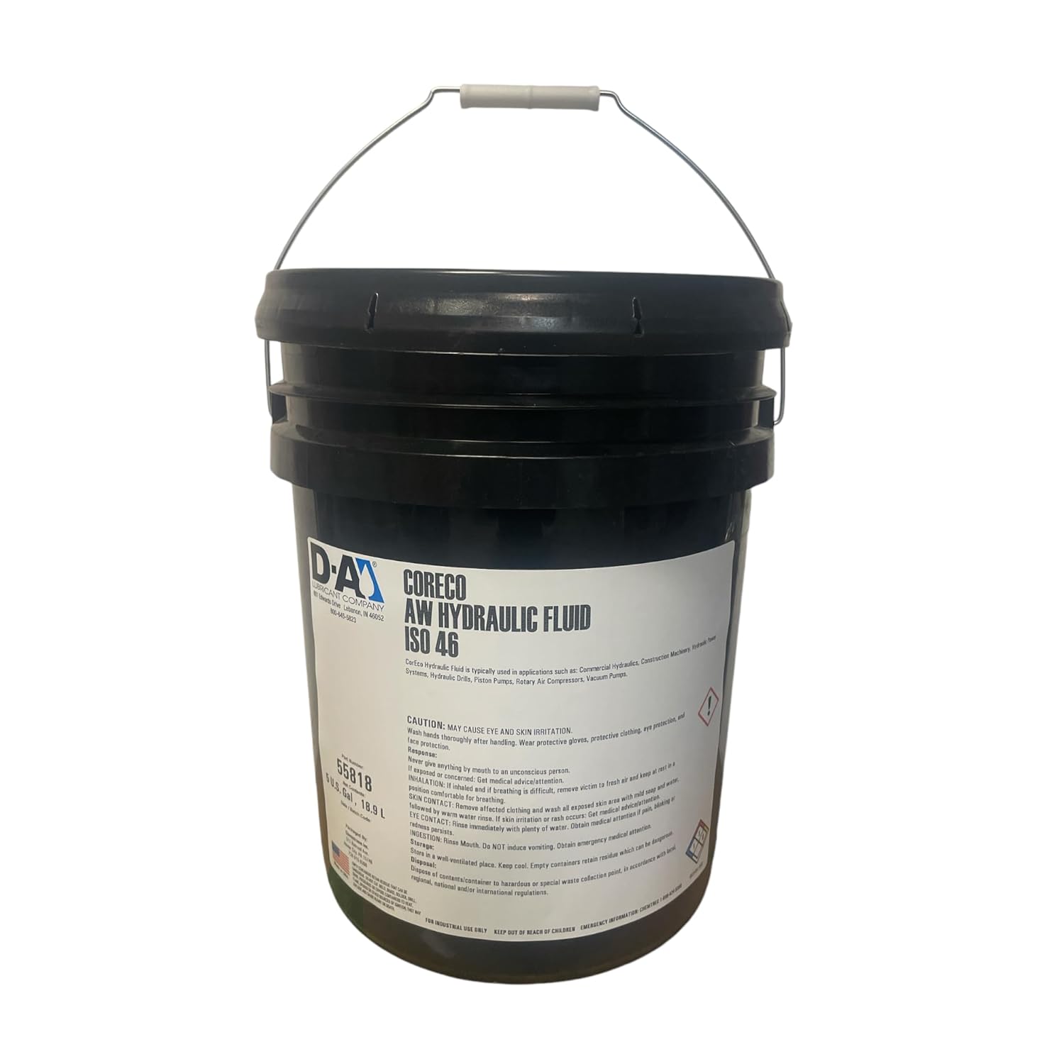 CorEco AW46 Hydraulic Fluid | 55811 | ISO 46 | Non Detergent | 5 Gal. Pail w/Spout