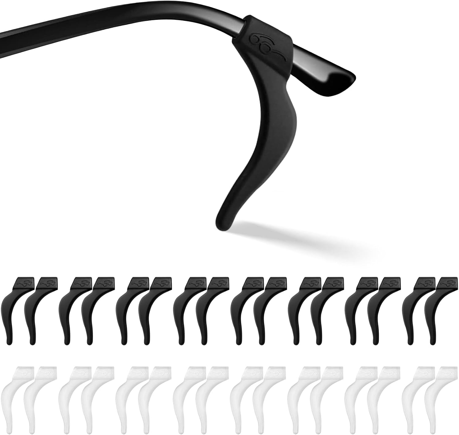 Qufiiry 16 Pairs Eyeglass Ear Cushions, Anti-Slip Glasses Ear Grip Hooks, Glasses Ear Grips, Glasses Grips Behind Ears, Silicone Glasses Ear Grips for Spectacle Sunglasses Reading Glasses Eyewear