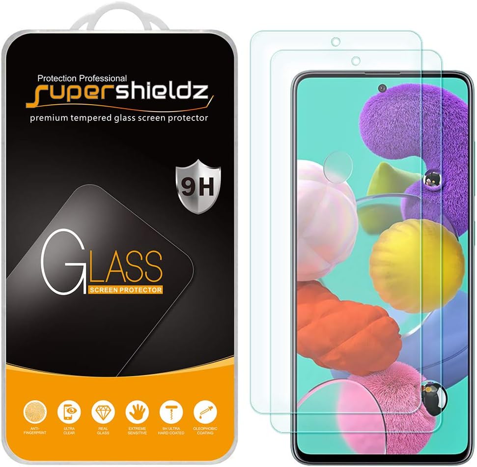 Supershieldz (2 Pack) Designed for Samsung Galaxy A53 5G / A52 / A52 5G / A51 / A51 5G / A51 5G UW Tempered Glass Screen Protector, Anti Scratch, Bubble Free