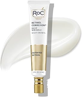 RoC Retinol Correxion Deep Wrinkle Anti-Aging Night Cream, Daily Face Moisturizer with Shea Butter, Glycolic Acid and Squalane, Skin Care Treatment, 1 Ounces (Packaging May Vary)