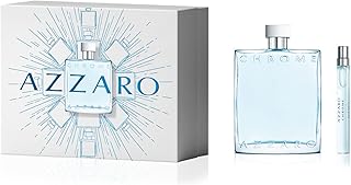 Azzaro Chrome Eau de Toilette - Fresh Mens Cologne Gift Set - 2-Piece Father's Day Set Includes Jumbo Size Fragrance (6.6 fl oz) + Travel Size Spray (0.33 fl oz)