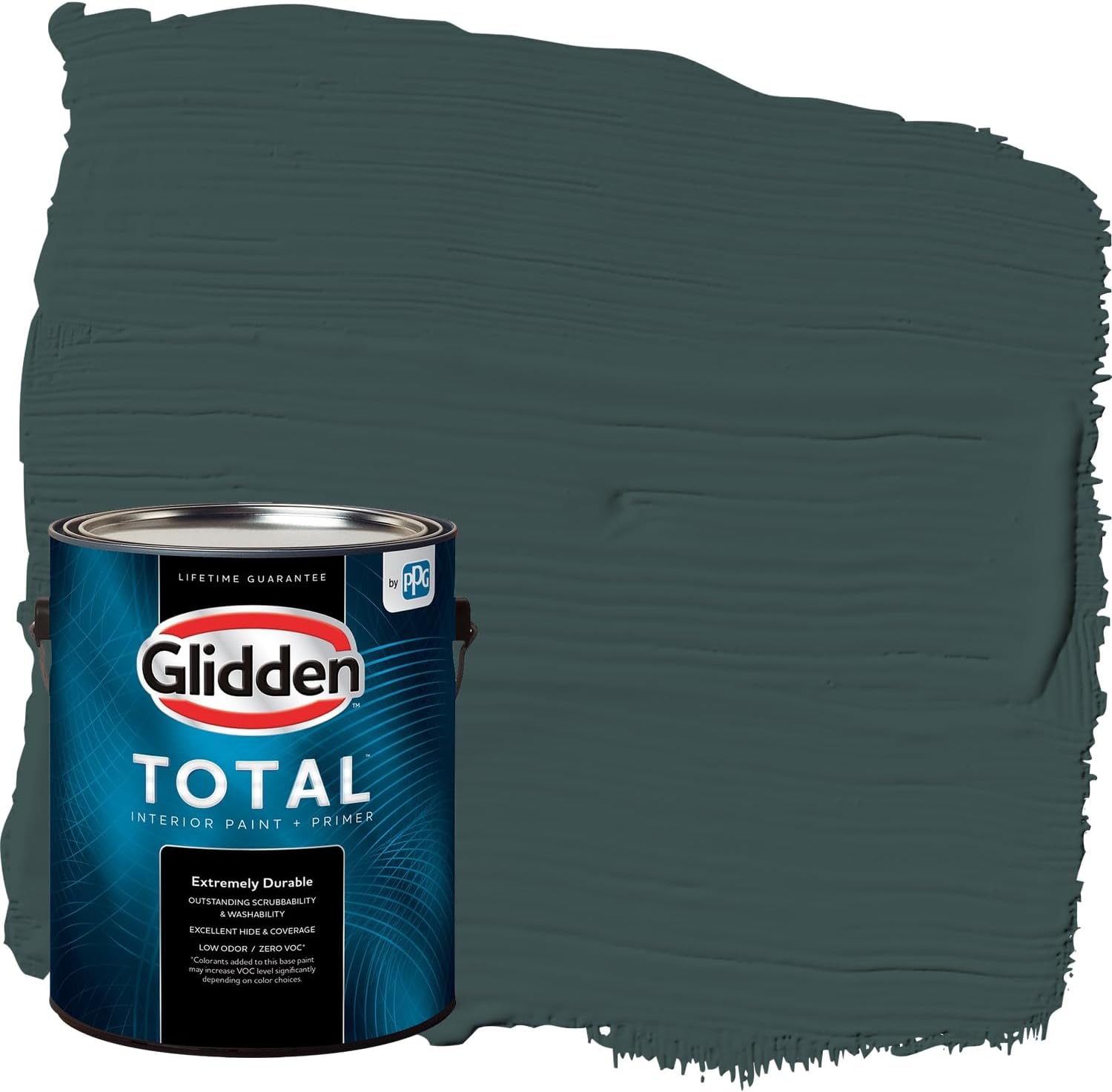 Glidden Total 1 gal. Night Watch/Aqua-Green Semi-Gloss Interior Paint with Primer