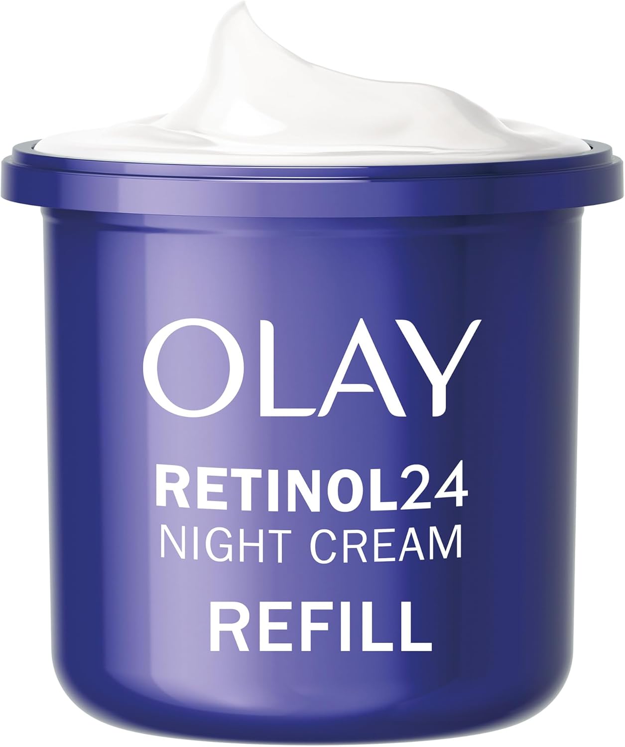 Olay Retinol 24 Night Cream Face Moisturiser REFILL, Skincare with Antioxidant Vitamin E, Overnight Anti Ageing Skin Care: Smooths, Renews and Hydrates, 50ml