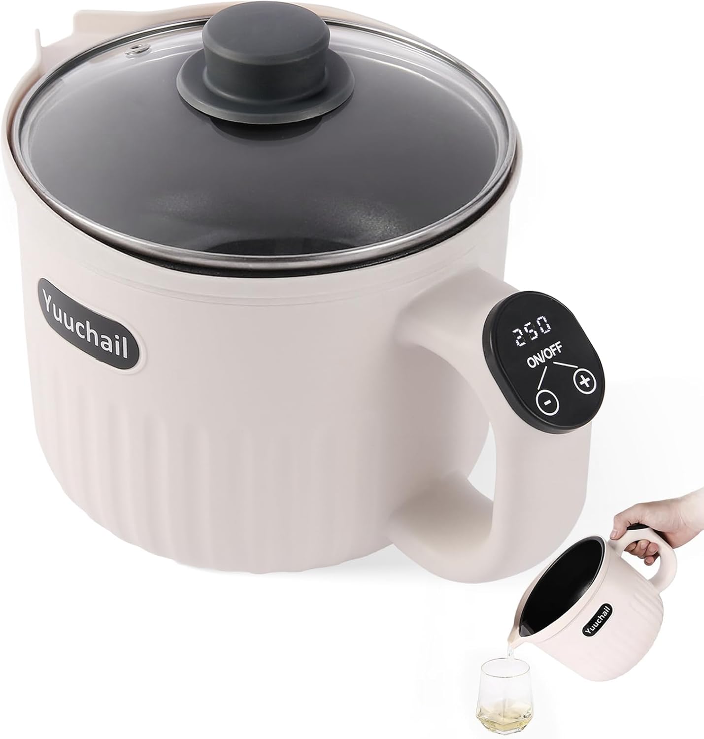 Yuuchail Touchscreen Wax Melting Pot, Digital Temperature Control (120°F-260°F), Electric Wax Melter for Candle & Soap Making with Pour & Non-Stick Coating, Ideal for DIY Crafts & Beginners