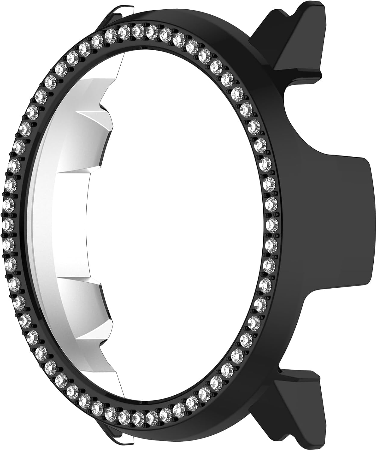 AWADUO Compatible with COROS PACE 3 Protective Case Cover Smartwatch Replace PC Protective Case Cover Synthetic Diamond Decoration Watch Accessories(Black)