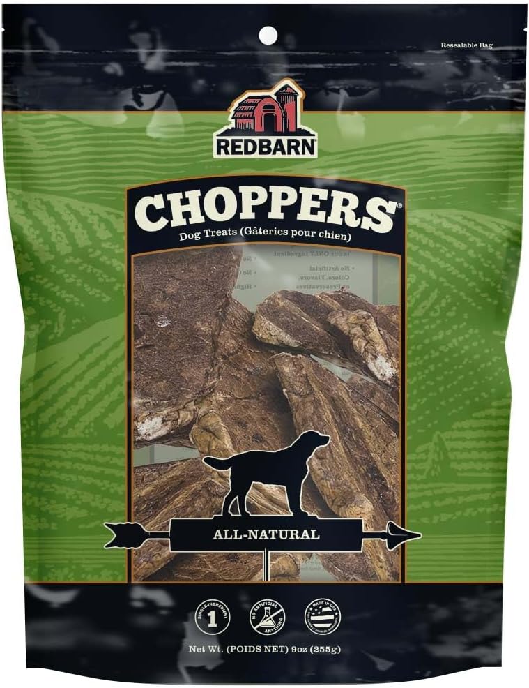 Redbarn Choppers Beef Lung Dog Chews, Natural, Made in USA, High-Protein Low-Fat, Grain-Free, Single Ingredient for All Dog Sizes(Pack of 8)