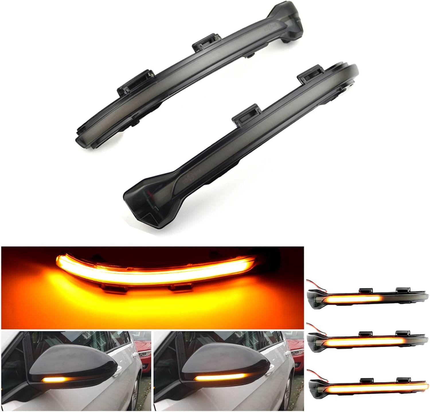 PAISEN 2pcs Dynamic Smoked LED Turn，Light Indicator Replacement ，Signal Light Indicator Replacement，for VW Volkswagen Golf 7 Jetta MK7 VII GTI R MK7 Golf 7.5 Touran