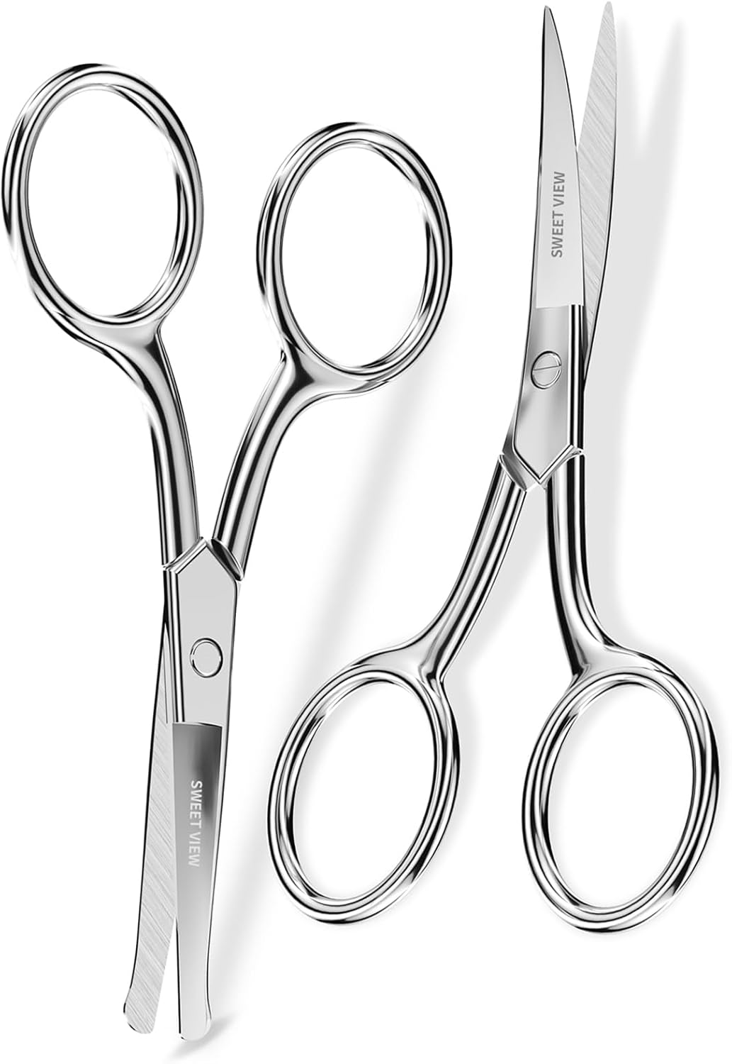 Eyebrow Scissors Curved and Rounded Nail Scissors - Small Grooming Scissors for Trimming Eyebrows, Nose, Mustache, Eyelashes, Ear Hairs, Nails and Cuticles.