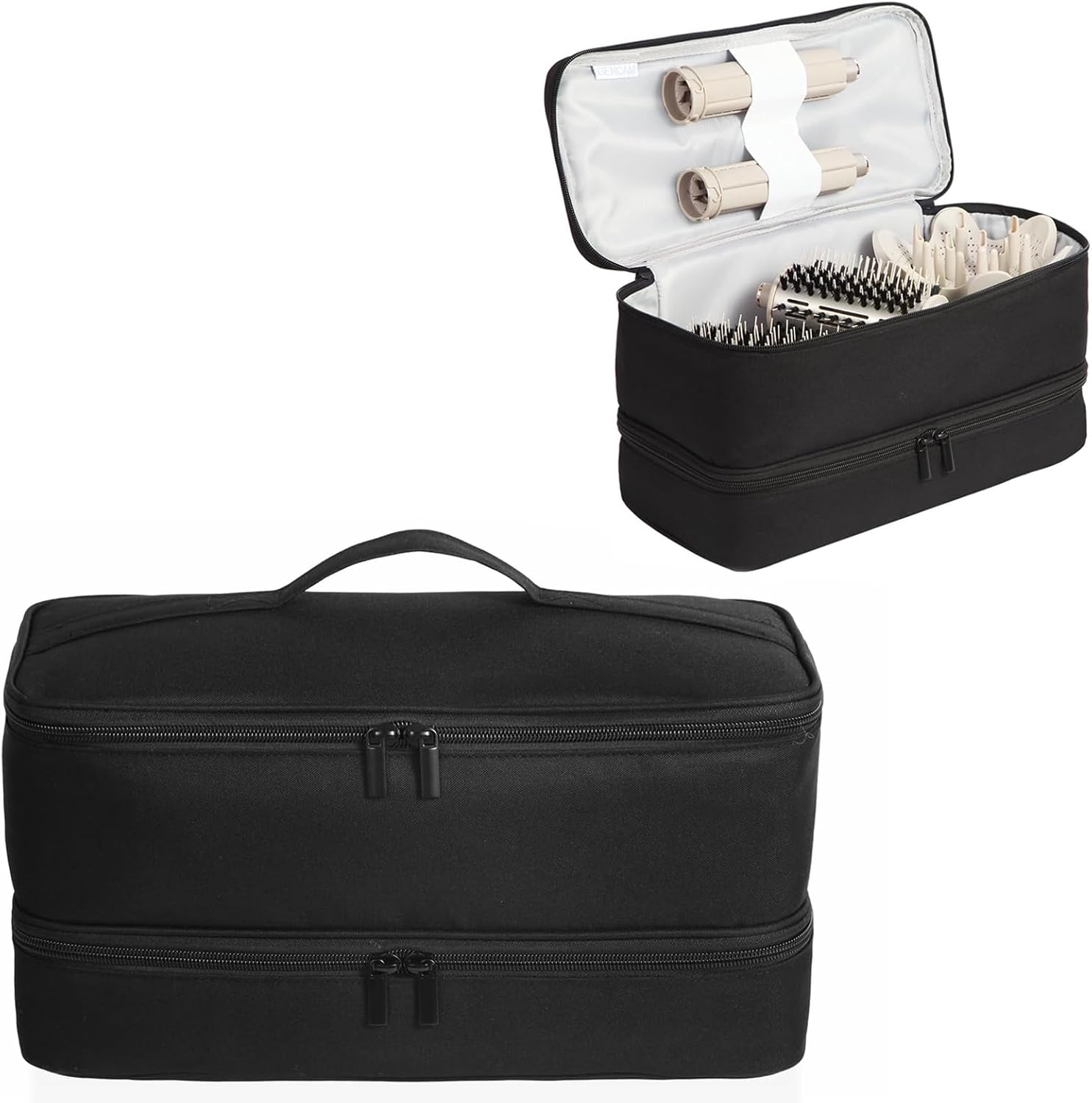 Double-Layer Carrying Case for Shark Flexstyle, Travel Case for Shark Flexstyle/FlexFusion, Portable Storage Organizer bag for Shark Flexstyle/Dyson Airwrap Styler and Attachments