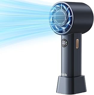 Portable Turbo Fan, High Speed Cooling Fan 100 Speed Adjustable Personal Fan 12 hrs Battery Life Rechargeable Mini Pocket Portable Fan Small Essentials for Travel Outdoor Beach Vacation Indoor (Black)