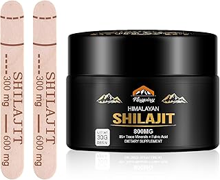 Shilajit Pure Himalayan Organic Resin - 800mg Maximum Potency Natural Organic Shilajit Resin with 85+ Trace Minerals & Fulvic Acid for Energy, Immune Support, Men & Women, 30 Grams