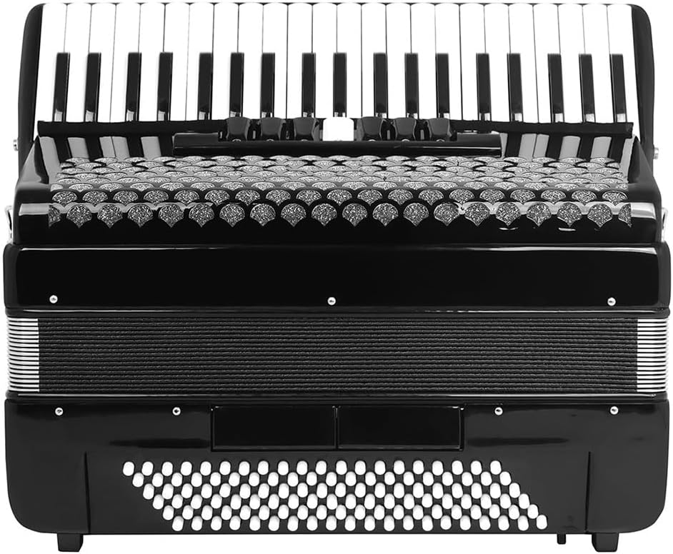 41-Key 120 Bass Accordion, Black, Professional & Beginner-Friendly, with Strap & Bag