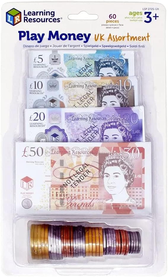 Learning Resources LSP2725UK Play Money Uk Assortment, Multicoloured