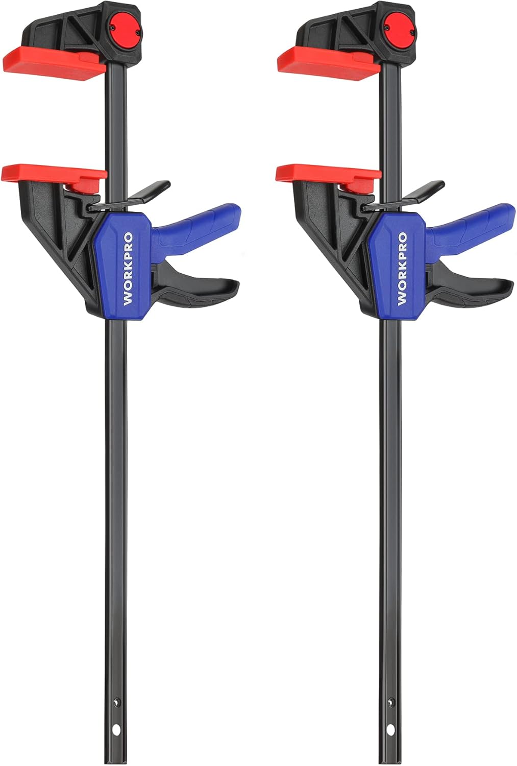 WORKPRO 305 mm Ratchet Bar Clamp Set, 440 mm Spreader, Quick Release and One-Handed Clamp, Ideal for Woodworking and DIY Projects, Max 68 kg Load Limit, 2 Pack