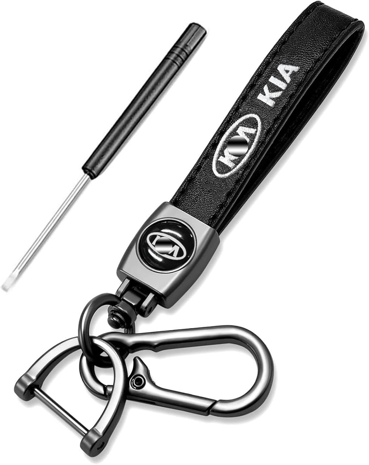 LUXOPALOPI Car Keyring, Leather Car Key chain for Men and Women Car Accessories Family Present, Car Key Fob Work Replacement for Car, SUV, Auto