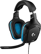 Logitech G432 Wired Gaming Headset, 7.1 Surround Sound, DTS Headphone:X 2.0, Flip-to-Mute Mic, PC (Leatherette) Black/Blue