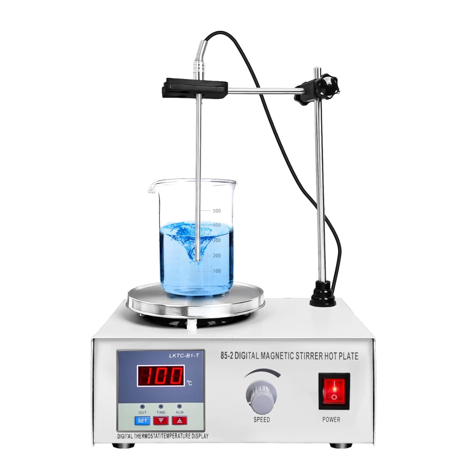 85-2 Magnetic Stirrer Hot Plate w/Stir Bar,LED Digital Display, 0-2600rpm Magnetic Hotplate Stirrer,Heating Power Hot Plate Stirrer for Mixing & Stirring in Lab