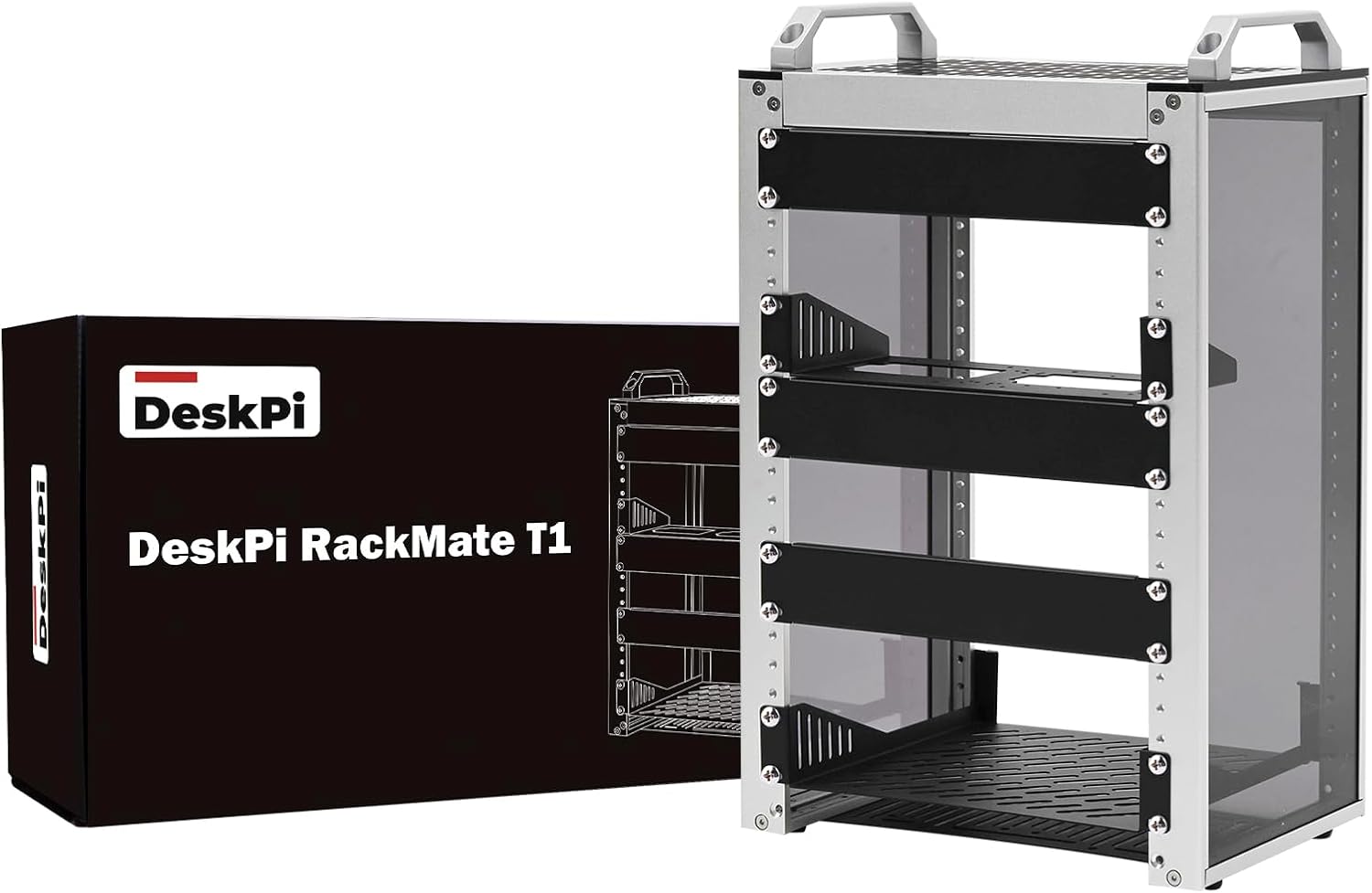 DeskPi 8U Server Cabinet, 10 inch Server Rack for Network, Servers, Audio, and Video Equipment, DeskPi RackMate T1 Rackmount Case