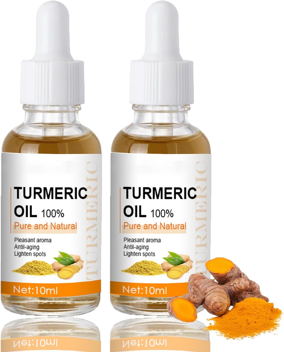 Turmeric Oil - Dark Spot Remover for Face - Turmeric Dark Spot Corrector Serum Face & Body - Remove Facial Melasma - Anti Aging Brightening Face Serum - Improve Skin Tone Reduces Age Sun Spot(2PCS)