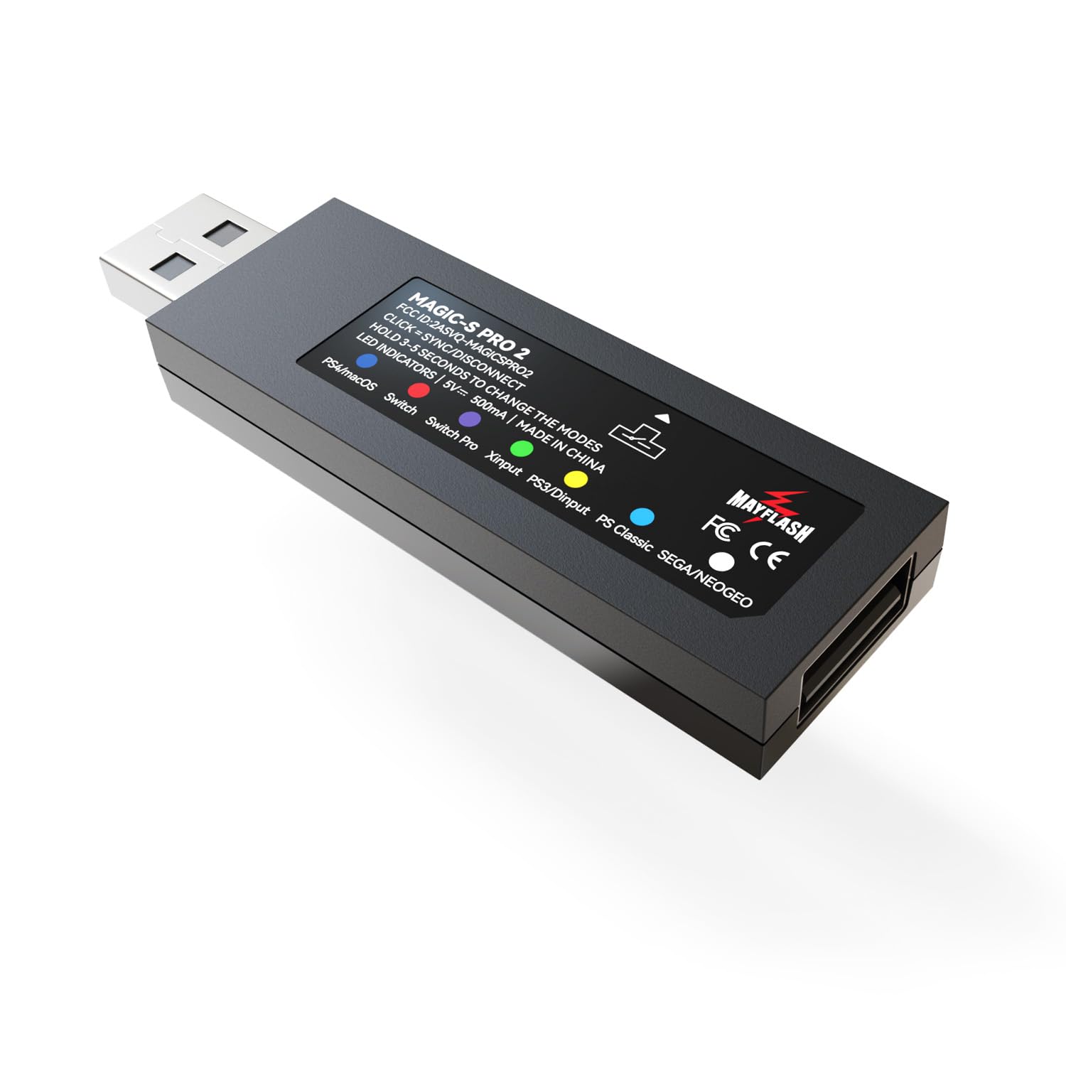 MAYFLASH Magic-S PRO 2 Wireless Bluetooth USB Adapter for PS4, Switch/Switch 2, macOS, Windows, Raspberry Pi, Compatible with Xbox Series X & S Controller, Xbox One Bluetooth, PS5 Controller and More