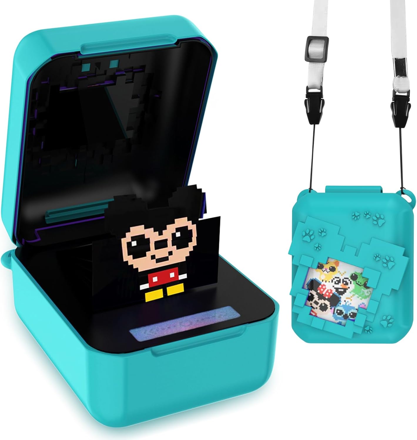 Silicone Protective Case Bitzee Disney: Generic Silicone Case for Bitzee Interactive Toys, Anti-Drop Protective Cover with Carrying Strap, Non-Slip Case for Bitzee Electronic Pet (Green)