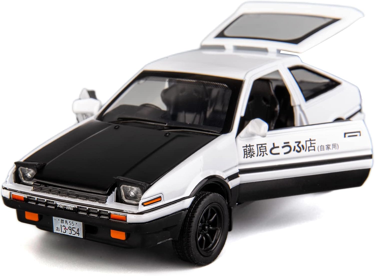 TGRCM-CZ 1/32 Toyota AE86 Initial D Model Car, Zinc Alloy Pull Back Toy car with Sound and Light for Kids Boy Girl Gift(Black)