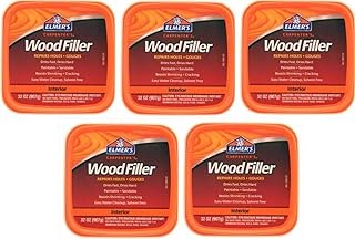 Elmer's E842L Carpenter's Interior Wood Filler; 32 Ounce; Ideal for Repairing Holes, Dents, Scratches, Gouges and Defects On Any Wood, Wallboard, Molding or Painted Surface; Pack of 5