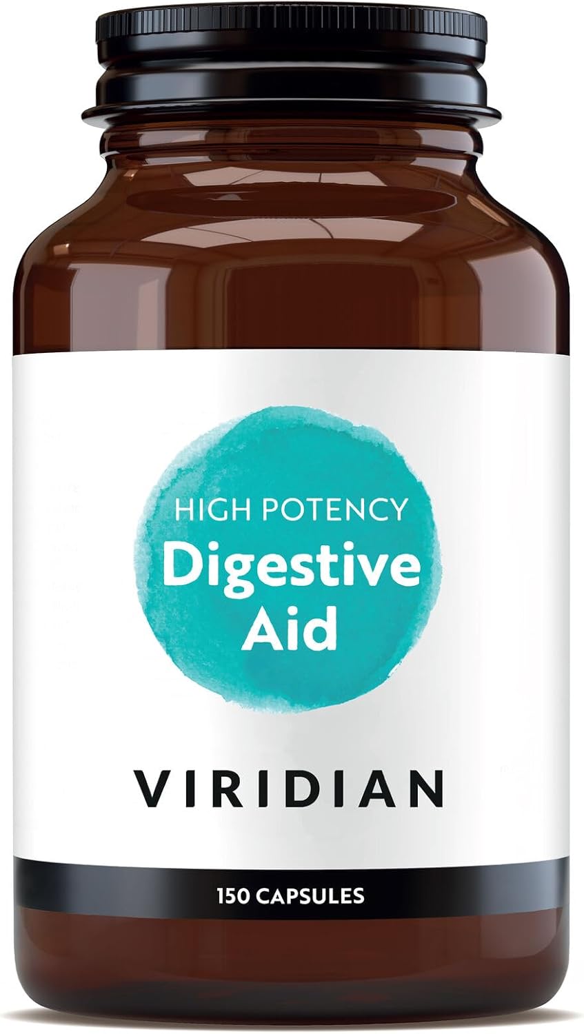 Viridian - High Potency Digestive Aid, 150 Caps | Broad-Spectrum Enzymes with Betaine HCl, Ginger & Peppermint | Gut Health & Nutrient Absorption | Vegan & Kosher | Nutritionist Formulated