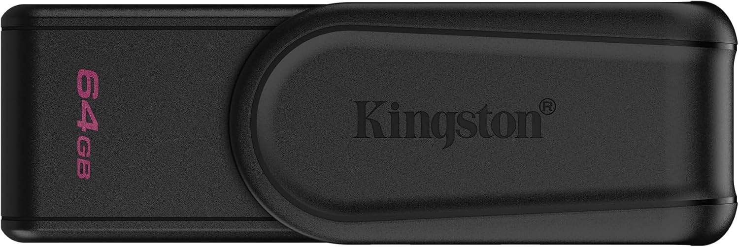 Kingston DataTraveler Exodia S USB Flash Drive - 64GB - USB 3.2 Gen 1 - USB Type A - Black/Black - DTXS/64GB