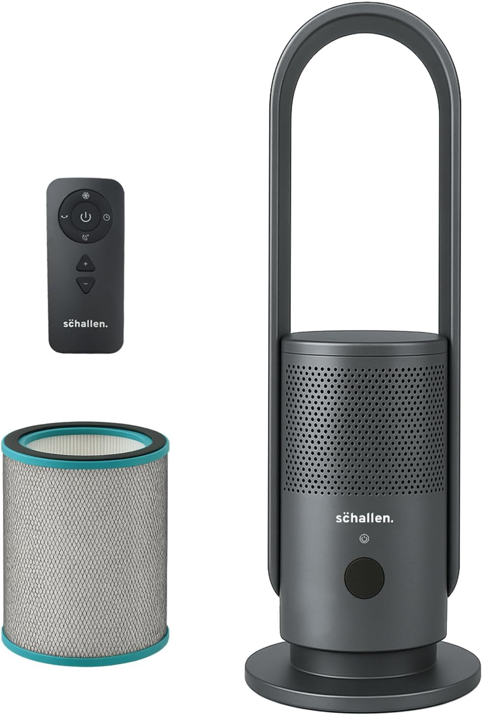 Schallen 31" Bladeless Fan and Air Purifier Hepa Machine with 8 Hour Timer, Remote Control, Digital Display, 9 Air Speed Settings and Oscillation Function | Modern Sleep Air Cooling Fan & Purifier