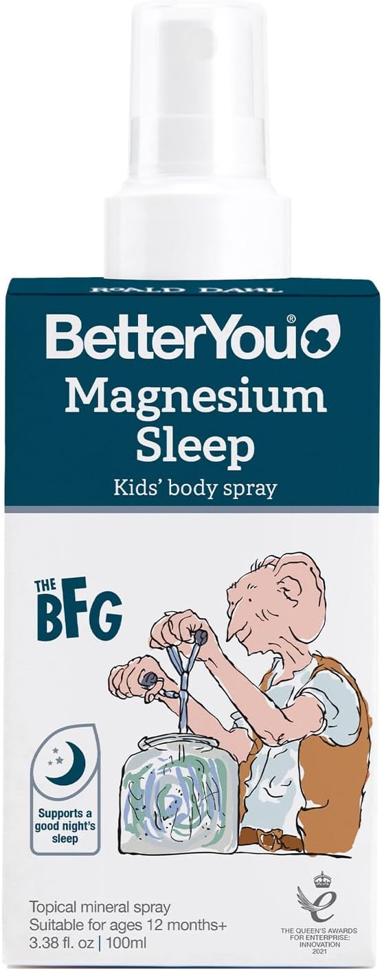 BetterYou Magnesium Sleep Kids' Body Spray - Relaxing Magnesium Chloride Spray For Kids - Promotes A Restful Sleep - Lavender Essential Oil - 3.38 oz