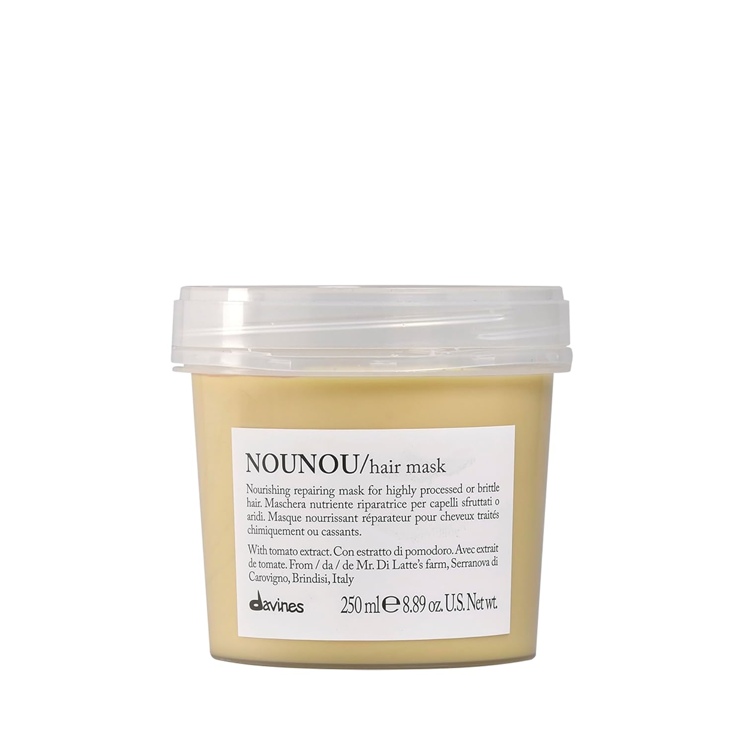 Davines NOUNOU Hair Mask, Nourishing And Repairing Treatment For Bleached, Permed Or Relaxed Hair, Add Shine Weightlessly
