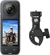 Insta360 X4 Motorcycle Handlebar Bundle - Waterproof 8K 360 Action Camera, 4K Wide-Angle Video, Invisible Selfie Stick Effect, Removable Lens Guards, 135 Min Battery Life, AI Editing, Stabilization