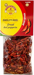 Calabrian Diavoletti Rossi, Small Dried Spicy Hot Chili Peppers, 50g, All Natural, Non-GMO, Product of Italy, TuttoCalabria