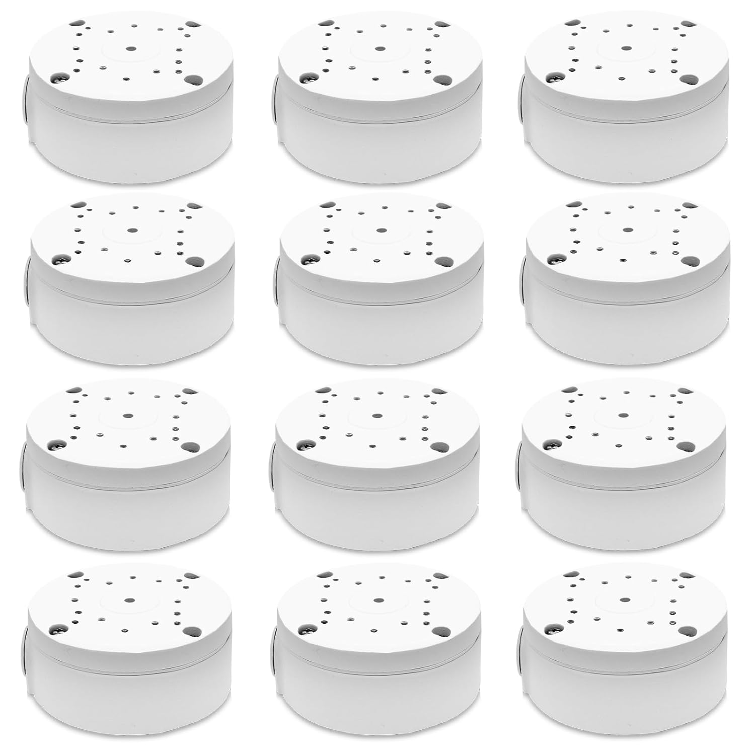 Only Compatible with Bullet Cameras - 12 Pack Security Camera Junction Box Waterproof Mount Bracket Hide Cable Aluminum Electric Enclosure Cover for CCTV