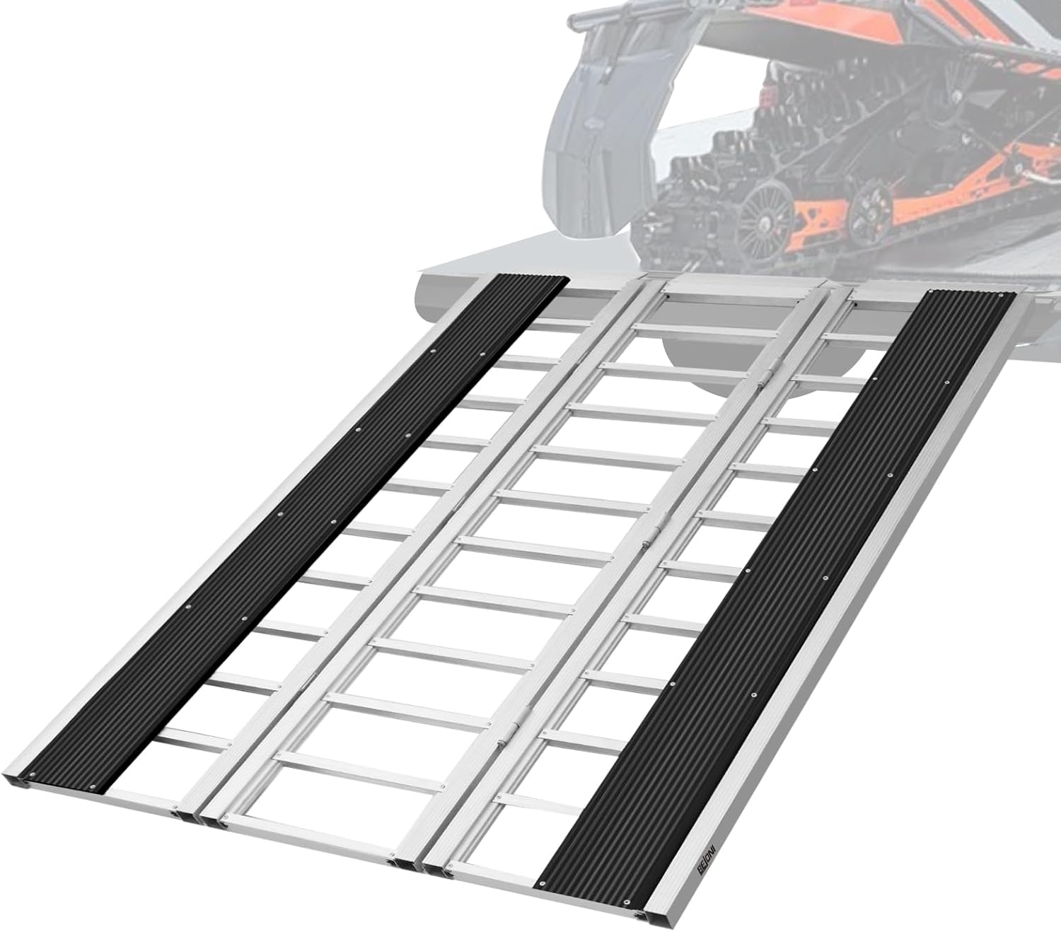 BEJONI 85" L Tri-Fold Snowmobile Ramp, Extra-Wide Aluminum Loading Ramps, 1600LBS, Heavy-Duty ATV Ramp for Pickup Truck, Trailer, UTVs, ATVs, Motorcycles, Dirt Bikes, Winter Gift for Man