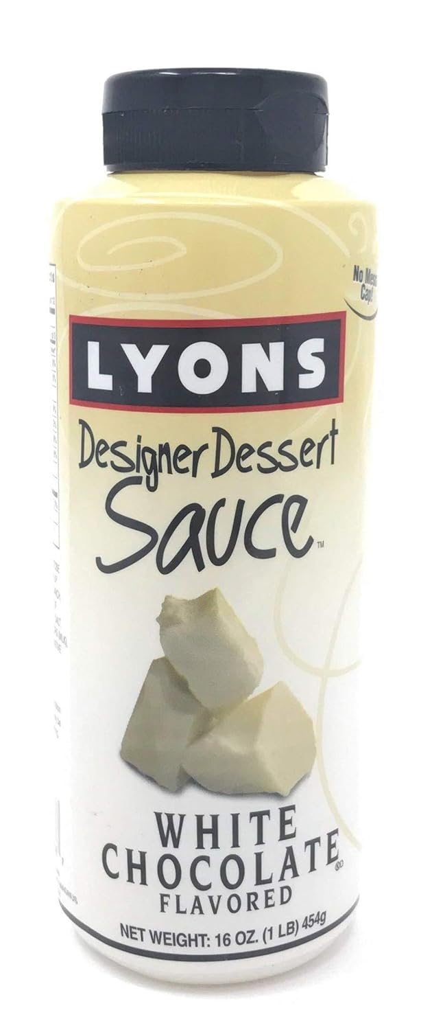 Lyons White Chocolate Designer Dessert Sauce Squeeze Bottle, 16 ounces