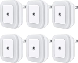 Uigos LED Night Light Lamp with Smart Sensor Dusk to Dawn Sensor, Daylight White, 0.5W Plug-in, 6-Pack